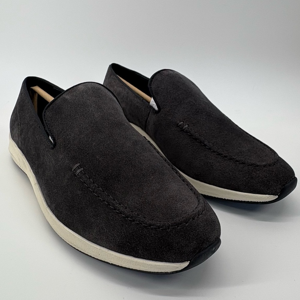 Vince Camuto mens sz 9.5 Charcoal ‘Eidel’ Tactility Suede Sporty a loafer New